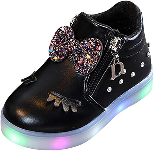 HOMEBABY Toddler Unisex Kids Light Up Trainers Infant Baby Girls Boy