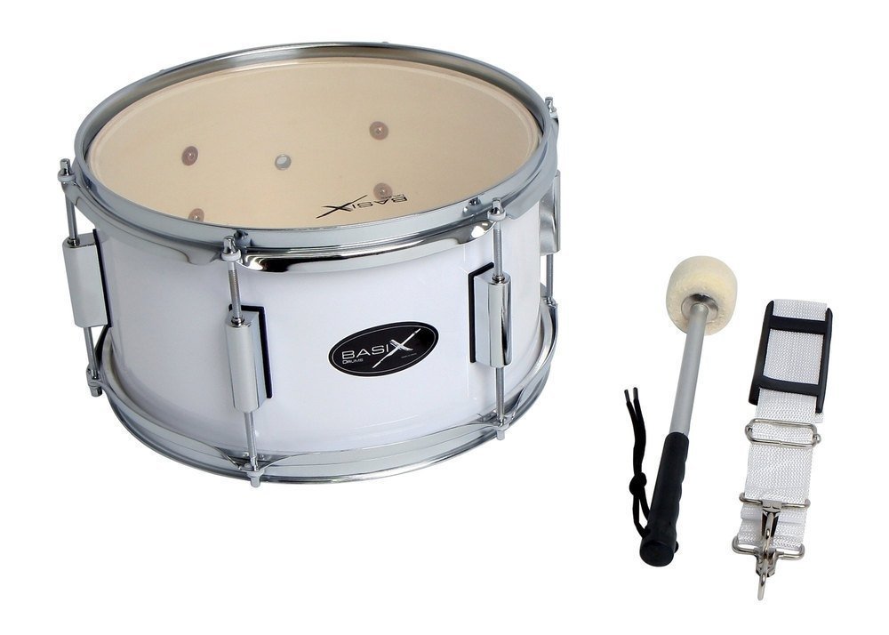 GEWA Marching Tenordrum, Marching Drum 14 x 10", wooden shell white, incl. carrying strap and mallet