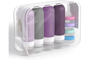 DEPOZA 20 Pack Travel Bottles Set - TSA Approved Leak Proof Silicone Squeezable Containers for Toiletries - BPA Free for Shampoo, Conditioner, Lotion, Soap Travel Essential Accessories D03C