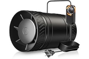 ONVEAN 4 Inch Inline Duct Fan with Speed Controller, Upgraded Inline Fans High-Efficiency Exhaust Duct Fan, Low Noise HVAC Ventilation in Basement Bathroom Workshop Attic Grow Tent FP124A