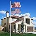 NSdirect 25 ft Telescopic Aluminum Flagpole Flag Pole Kit - Can Fly 2 Flags - Free 3'x5' US American Flag - Gold Ball Fly Top Finial - Outdoor Home Garden Festival Décor (25 FT)