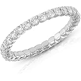 Amazon Essentials IGI Certified 1 Carat Lab Grown Diamond Eternity Band in 14k White Gold (VS1-VS2 Clarity, G-H Color) - Size 7