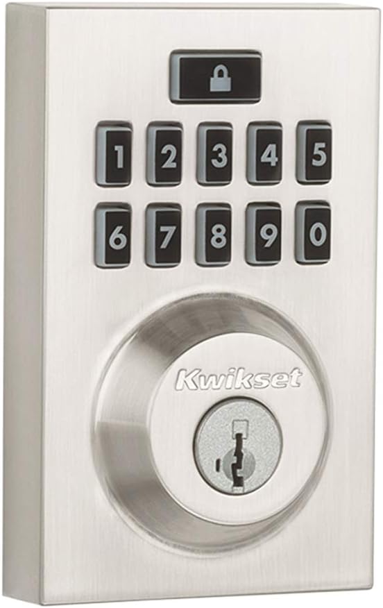 Kwikset 99130-008 Smartcode 913 Contemporary Electronic Deadbolt Featuring Smartkey In Satin Nickel