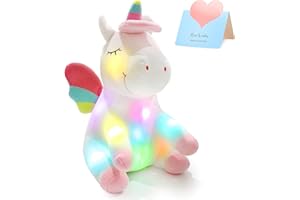 Athoinsu 12'' Light up Unicorn Stuffed Animal Soft Plush Toy with Colorful LED Night Lights Glowing Birthday Children's Day Valentine's Day Gifts for Girls Toddler Kids Women