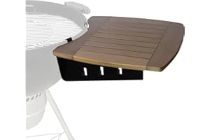 OLIGAI Grill Table Shelf for 22" Weber Kettle Bamboo Charcoal Grill Side Table with Utensil Hooks,Upgrade Accessories for Weber Master Touch & Original Kettle Grills, Durable Outdoor BBQ Table