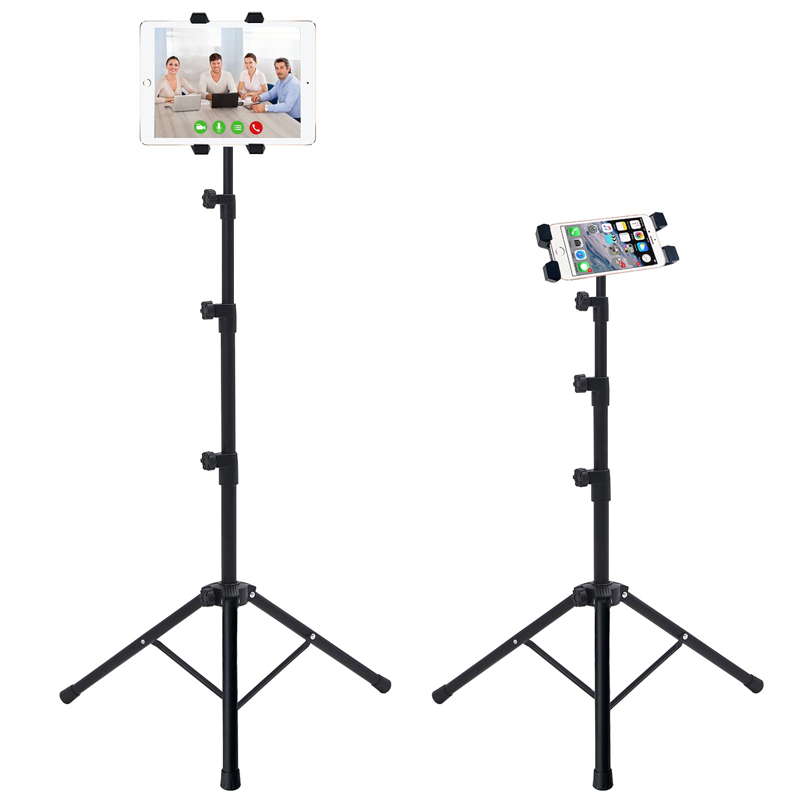 Ipad Floor Stand Height Adjustable from 30 to 60 Inch Tablet Tripod Stand For Ipad ,Ipad Mini and Most Tablets within 7-10 Inch, Carrying Case and Flashlight Included