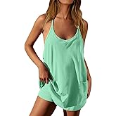 Ebifin Women's Summer Mini Dress Casual Workout Tennis Dress with Shorts Sleeveless Althletic Dresses
