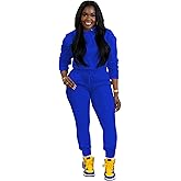 TOPSRANI Womens Two Piece Outfits Bodycon Tracksuit Sweatsuits Hoodie Solid Jogger Biker Workout Lounge Long Sleeve Pant Sets