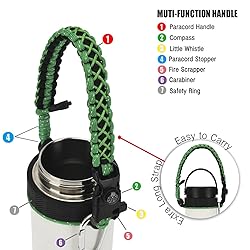 QeeCord Paracord Handle Compatible with Hydro Flask