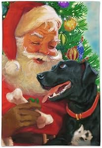 GRAPHICS & MORE Christmas Holiday Santa and Black Lab Labrador Dog Garden Yard Flag