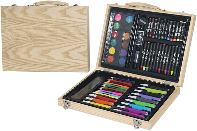 conjunto de arte de madera Caja de madera de los niños 67 piezas de pintura al