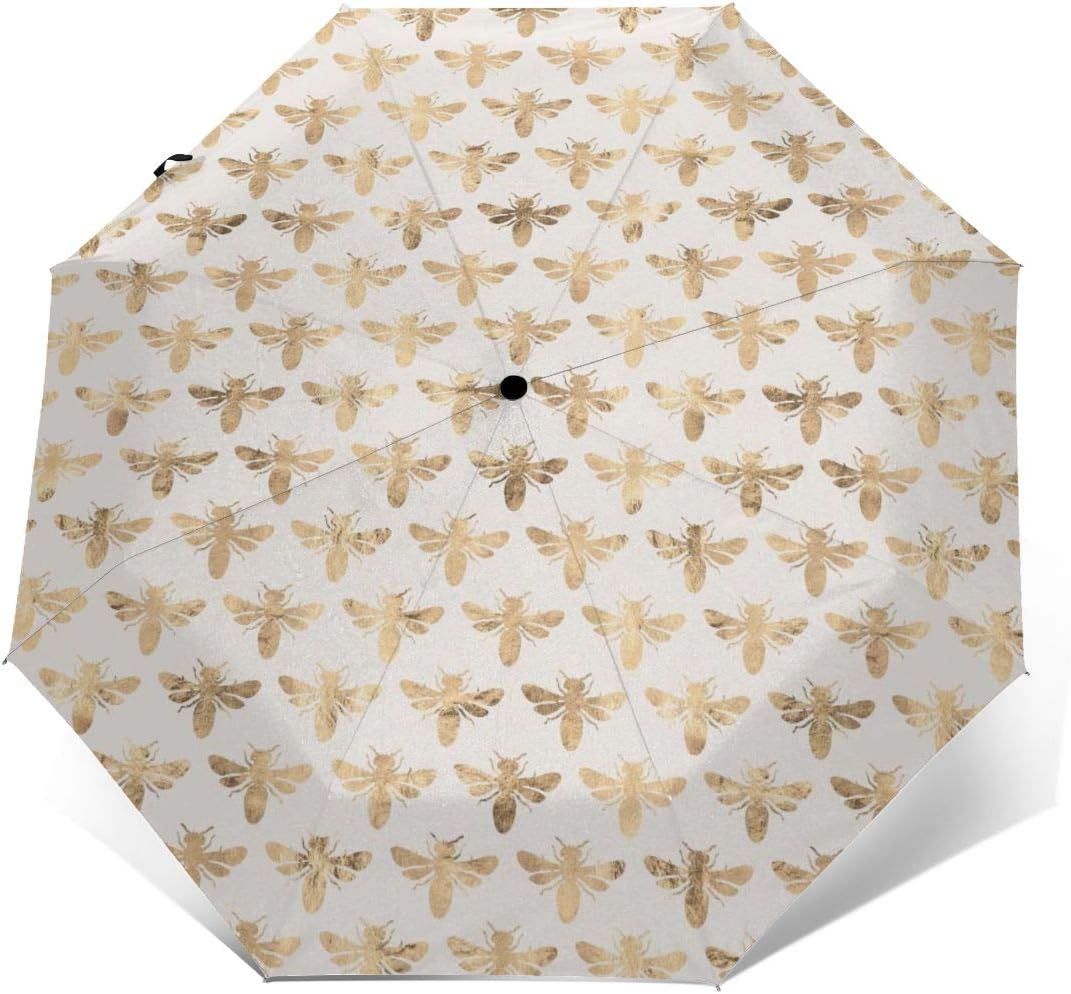 Honey Bees Automatic Travel Umbrella Windproof Compact 8
