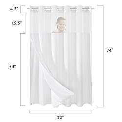 Gibelle No Hook Waffle Weave Shower Curtain with