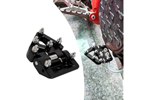 CHANGCHENG CNC Rear Folding Brake Pedal Step Plate Tip 6061 Aluminum + Stainless Steel for 125-450 XC/XCF/SX/SXF 2016/125-500 XC/XCF/XCW/SX/SXF/EXC/EXCF/TPi/6D 2017-2022/125-501 FC/TC 2016 - Black