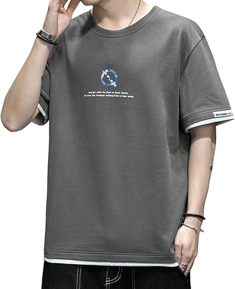 Amazon Jhijsc メンズ Tシャツ 半袖 夏 ゆったり 薄手 プリント 綿 無地 快適 おしゃれ 大きいサイズ Tシャツ カットソー 通販