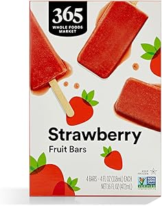 365 by Whole Foods Market, Strawberry Fruit Bars, 4 fl oz, 4 ct, (Frozen)
