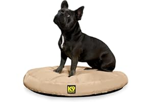 K9 Ballistics Tough Round Nesting Pillow Dog Bed - Removable Cover, Washable, Durable & Water Resistant Indoor/Outdoor Bed - Small, Tan
