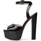 Vecipatcare Platform High Heels Chunky heels Open Toe Round Toe Sexy Sandals