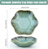 CavspkArt Ceramic Jewelry Dishes Green Vintage Blue 11x3cm view 2