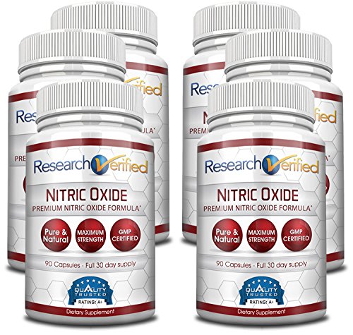 Research Verified Nitric Oxide - The Best Nitric Oxide Booster Supplement on market - with L-Arginine and L-Citrulline for the ultimate nitric oxide boost. 100% money-back guarantee! 6 Months Supply