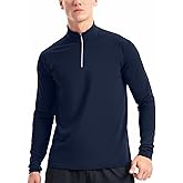 Zengjo 1/4 Zip Pullover Mens Running Shirt Long Sleeve