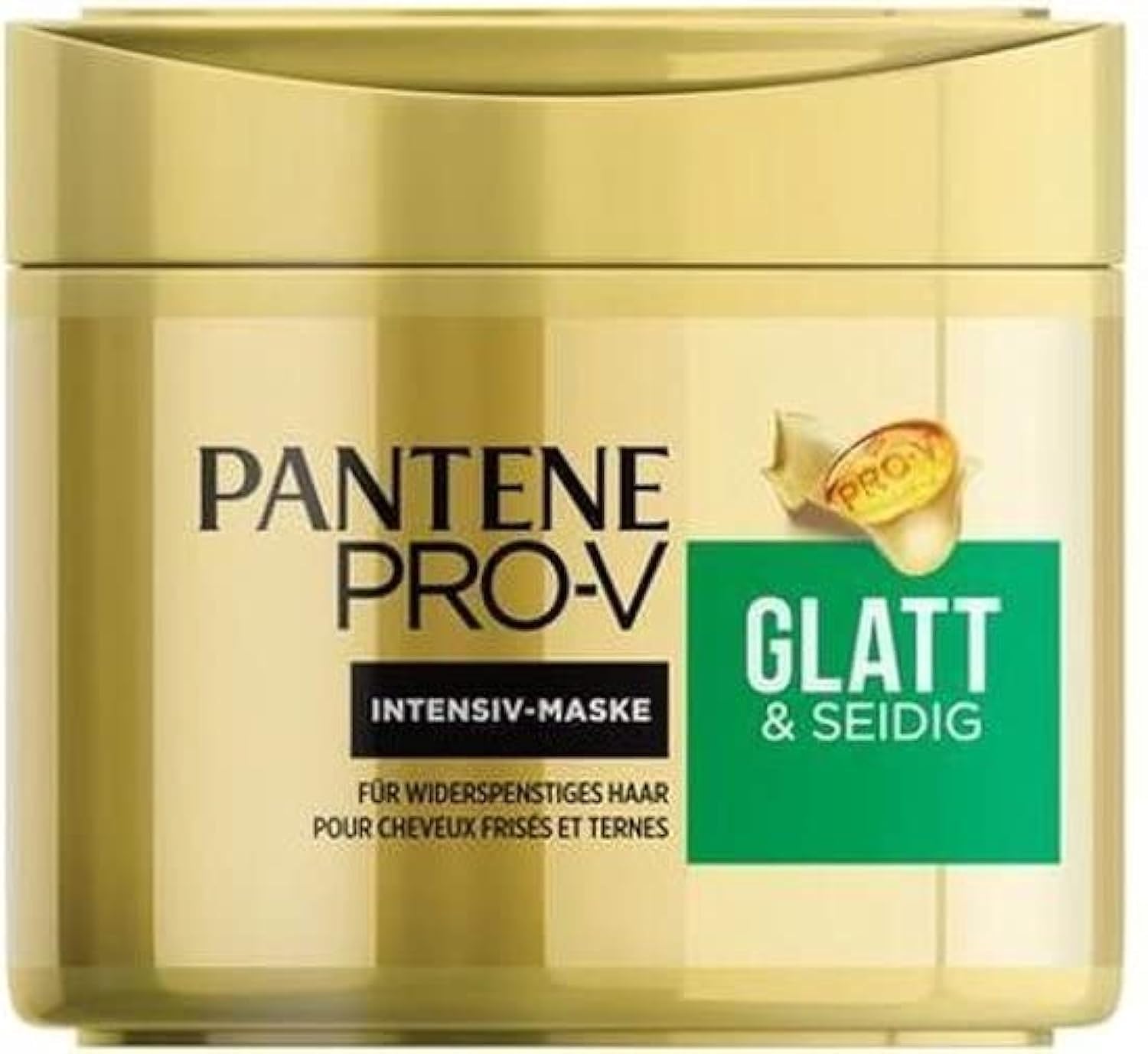 Pantene Pro-V Straight & Silky Keratin Reconstruct Hair Mask for Unruly Hair, Hair Care Shine, Anti-Frizz, Anti Frizz, Hair Treatment, Hair Mask, Beauty, Gold, 300 ml