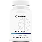 Bright Naturals Mind Renew - Brain Supplements for Memory and Focus with Lion's Mane and Ginkgo Biloba Extract - 60 Capsules