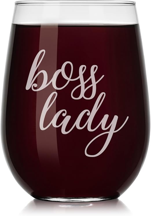 boss lady wine glass