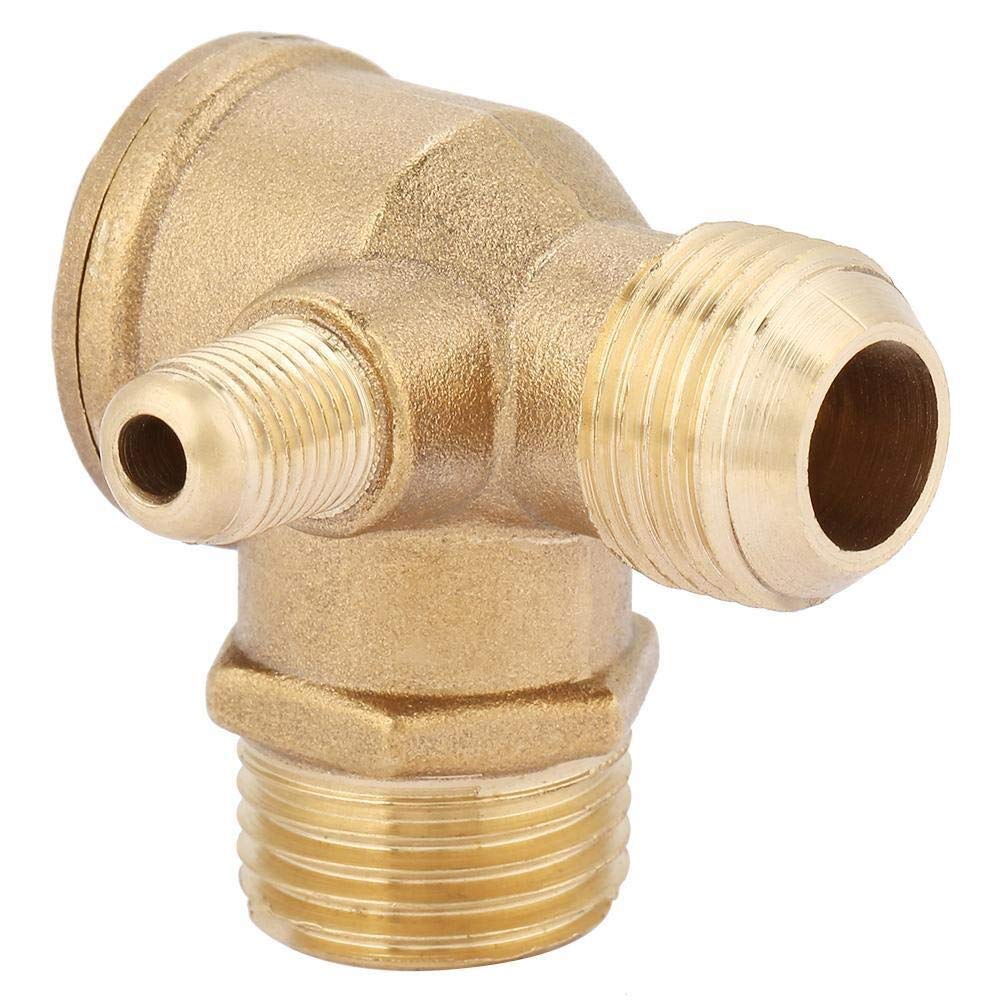 KSTE Air Compressor Spare Parts, Male Thread 90 Degree Brass Air Compressor Check Valve Spare Parts 20 19 10mm
