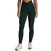 Aoxjox High Waisted Workout Leggings for Women Hidden Scrunch V Waist Front Illusion Ruched Athletic Yoga Pants 26"