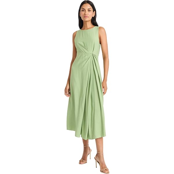 maggy london asymmetric neck sheath midi dress ASYMMETRIC DRAPED BOAT NECK MIDI DRESS Maggy London