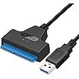 EYOOLD SATA to USB 3.0 Adapter Cable for 2.5 inch Hard Drive HDD/SSD Data Transfer, External Hard Drive Converter Support UASP (Black)