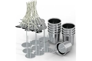 NATIKON Votive Candle Aluminum Molds with 10 Wick Pins and 6" Candle Wick 100pcs for DIY Candle Making