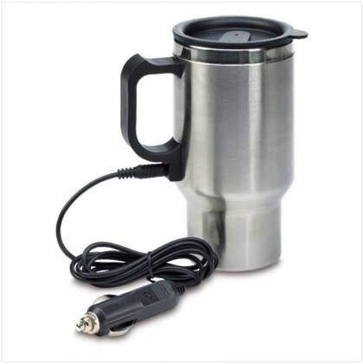 VDNSI 12V Car Charging Electric Kettle Stainless Steel Travel Coffee Mug Cup Heated Thermos 450ml