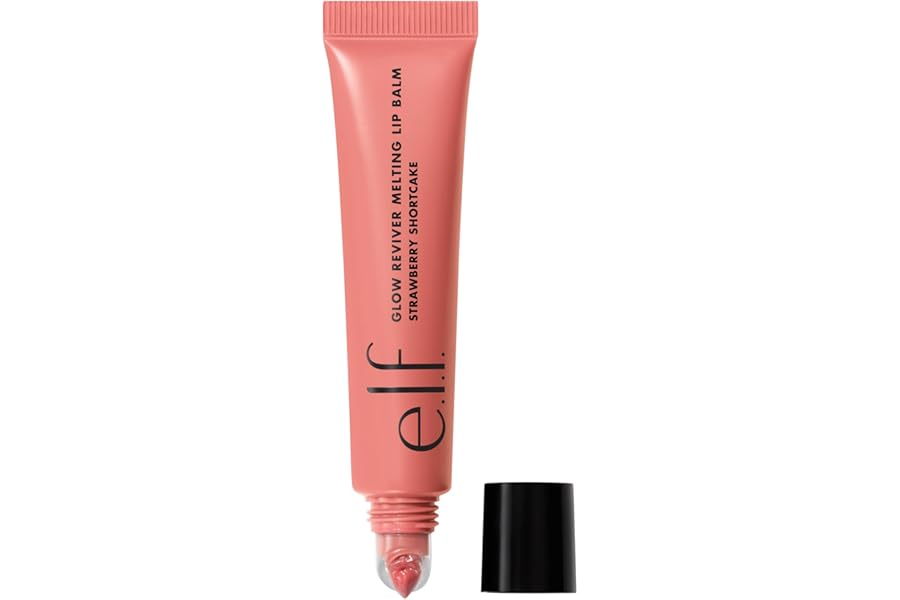 e.l.f. Glow Reviver Melting Lip Balm, Hydrating Tinted Lip Balm For A Glossy Finish & Soft, Supple Lips, Vegan & Cruelty-Free, Strawberry Shortcake