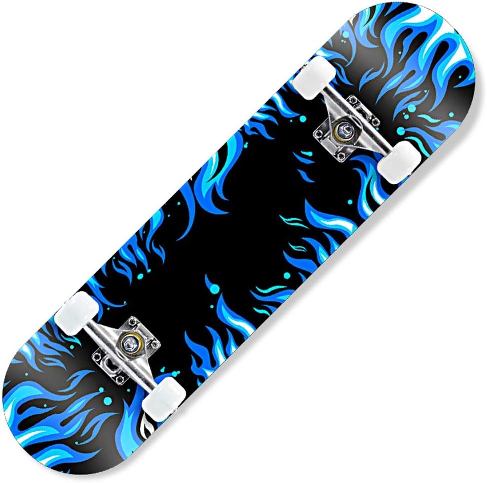 OFFA Skateboard 31" X 8" Complete Skateboards Cruiser Deck Double Kick 7 Layer Maple Wood Adult Tricks Skate Board For Beginner, Boards Birthday Gift For Kids Boys Girls Teens (Color : C)