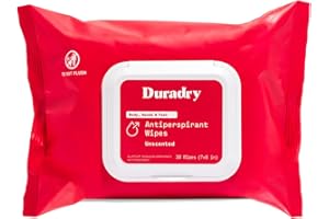 DURADRY Whole Body Antiperspirant Wipes – Sweat Control Wipes for Under Boobs, Chest, Groin, Underarms, Hands, and Feet – Quick Drying, Travel-Friendly, Unscented, Pack of 1