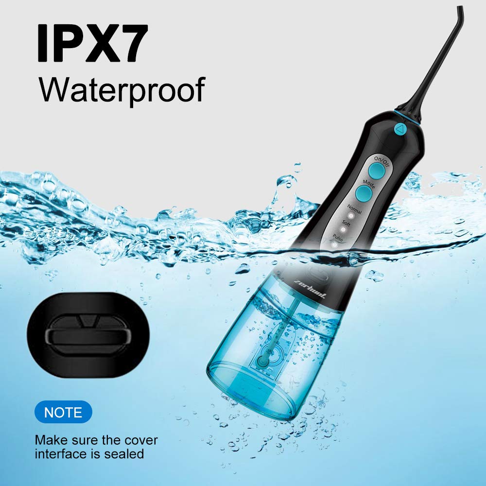 Water Flosser Cordless Teeth Cleaner, Professional Wate Flosser Oral Care for Braces Bridges Care IPX7 Waterproof Dental Flosser with 4 Interchangeable Jet Tips, Detachable Water Tank for Home Travel: Beauty