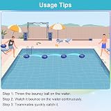 AMFUN Water Bouncing Ball 4Pcs Pool Toys Skimming Balls with Net Bag view 6