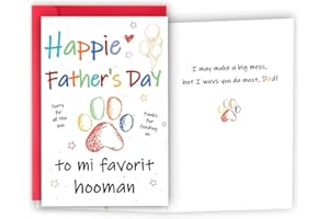 HEJOYN Dog Dad Fathers Day Card, Fathers Day Card Gifts from Dog, Dogs Dad Gifts for Men, Father's Day Dogs Gift, Happy Father's Day Cards for Him