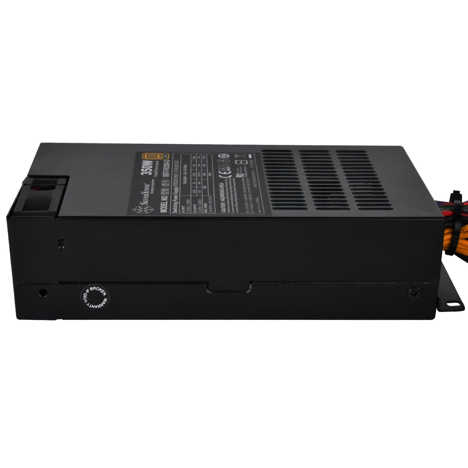 SilverStone Technology 350 Watt Flex ATX Power Supply with Fixed Cables and 80 Plus Gold with 6Pin PCIe Connector SST-FX350-G-USA, Black（Lead-Free Paint）