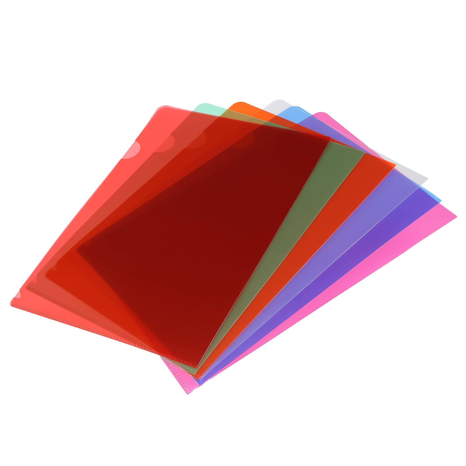 YOKIVE 24 Pack L Type Folder, A4 Size Clear Project Pockets | Plastic Sleeves Document Folders Jackets Sheet Protectors, Great for Office(Multicolor)