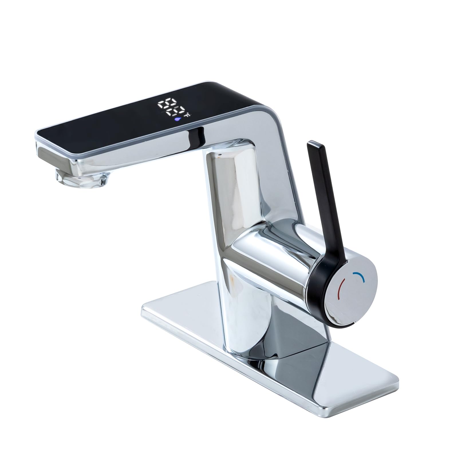 Photo 1 of ***MISSING PARTS***
ICREEH LED Bathroom Faucet with Temperature Display, Chrome Bathroom Sink Faucet 2 Water Outlet Modes with LED Light, Brass Body RV Tap Single Handle 1 or 3 Holes with Deck Plate