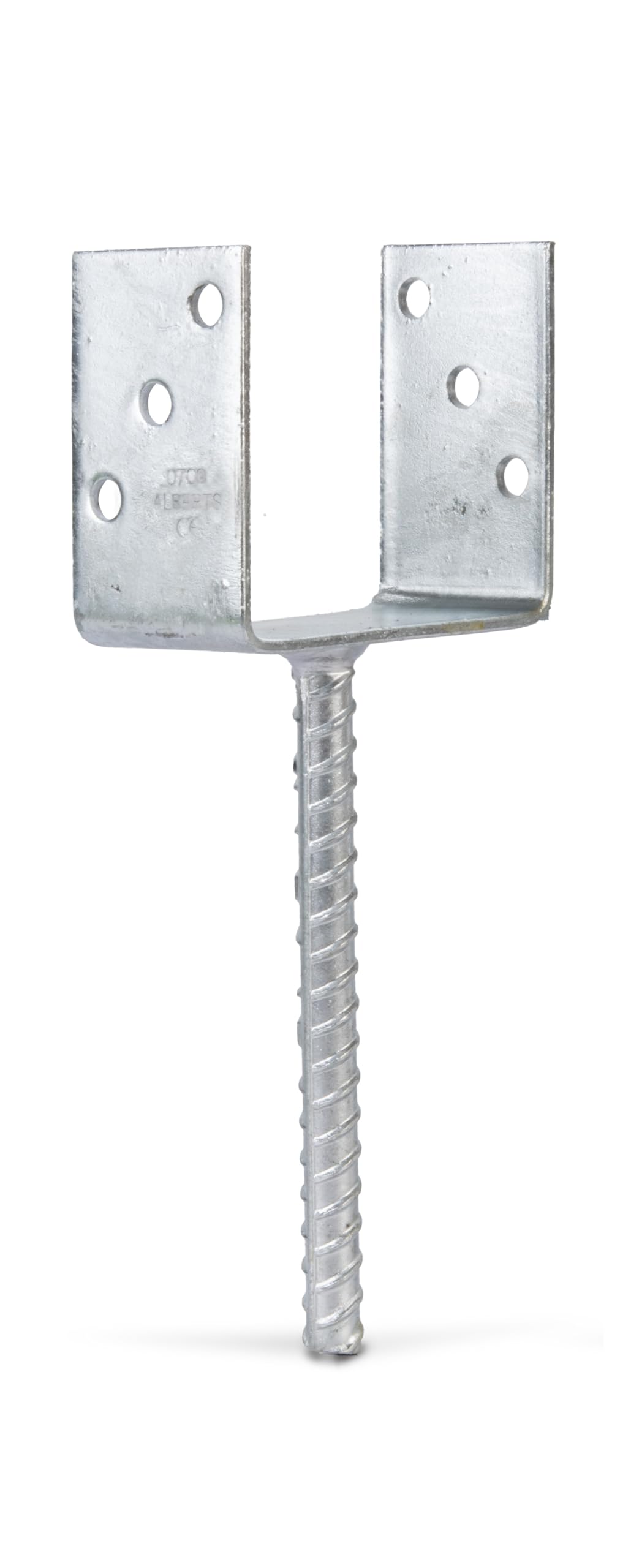 U-Shaped Post Anchor with Concrete Anchor Riffler Tool Steel Galvanised lichte Breite: 121 mm