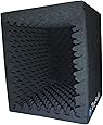 TroyStudio Portable Sound Recording Vocal Booth Box - |Reflection Filter & Microphone Isolation Shied| - |Large, Foldable, Stand Mountable, Super Dense Sound Absorbing Foam|(Black)