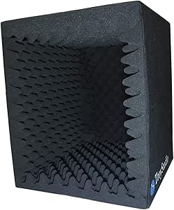 TroyStudio Portable Sound Recording Vocal Booth Box - |Reflection Filter &amp; Microphone Isolation Shied| - |Large, Foldable, Stand Mountable, Super Dense Sound Absorbing Foam|(Black)