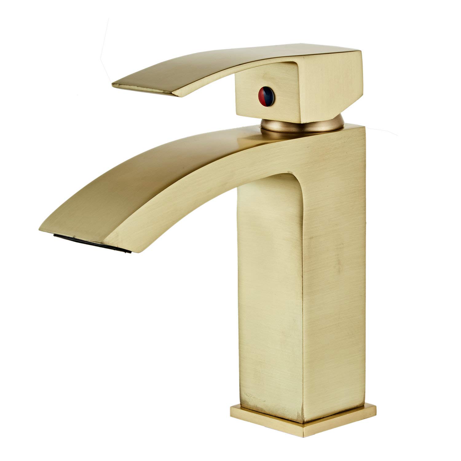 Bathroom Sink Taps Brushed Gold Bathroom Waterfall Faucet Hot and Cold Mix Bathroom Faucet Vanity Taps GT1731BG