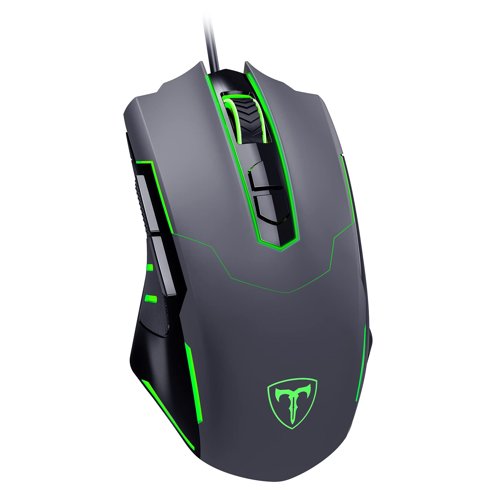 Wired Gaming Mouse, PC Gaming Mice [Breathing RGB LED] [Plug Play] High-Precision Adjustable 7200 DPI, 7 Programmable Buttons, Ergonomic Computer USB Mouse for Windows/PC/Mac/Laptop Gamer-Grey…