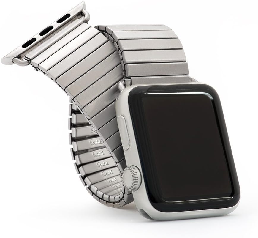 Twist-O-Flex Brushed Stainless Steel Expansion Band for The 42mm Apple Watch - Made by Speidel
