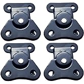 QLXHBOT Butterfly Twist Latch and Keeper Metal Hardware Toggle Clamp Hasp Box Chest Closure with Screws for Flight Case,1.97" x 1.5" Black 4 Pcs